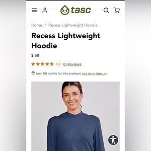 Tasc Recess Lightweight Hoodie: Navy